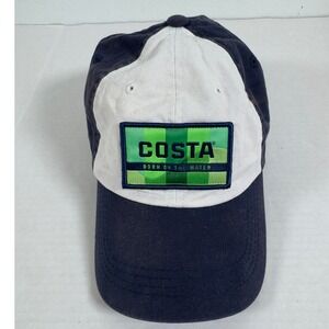 Costa Del Mar Baseball Cap Mens Navy White Good Born On The Water Patch Fishing